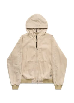 ALIS COCHET HOODED DENIM JACKET W/ SLEEVE EMBROIDERY