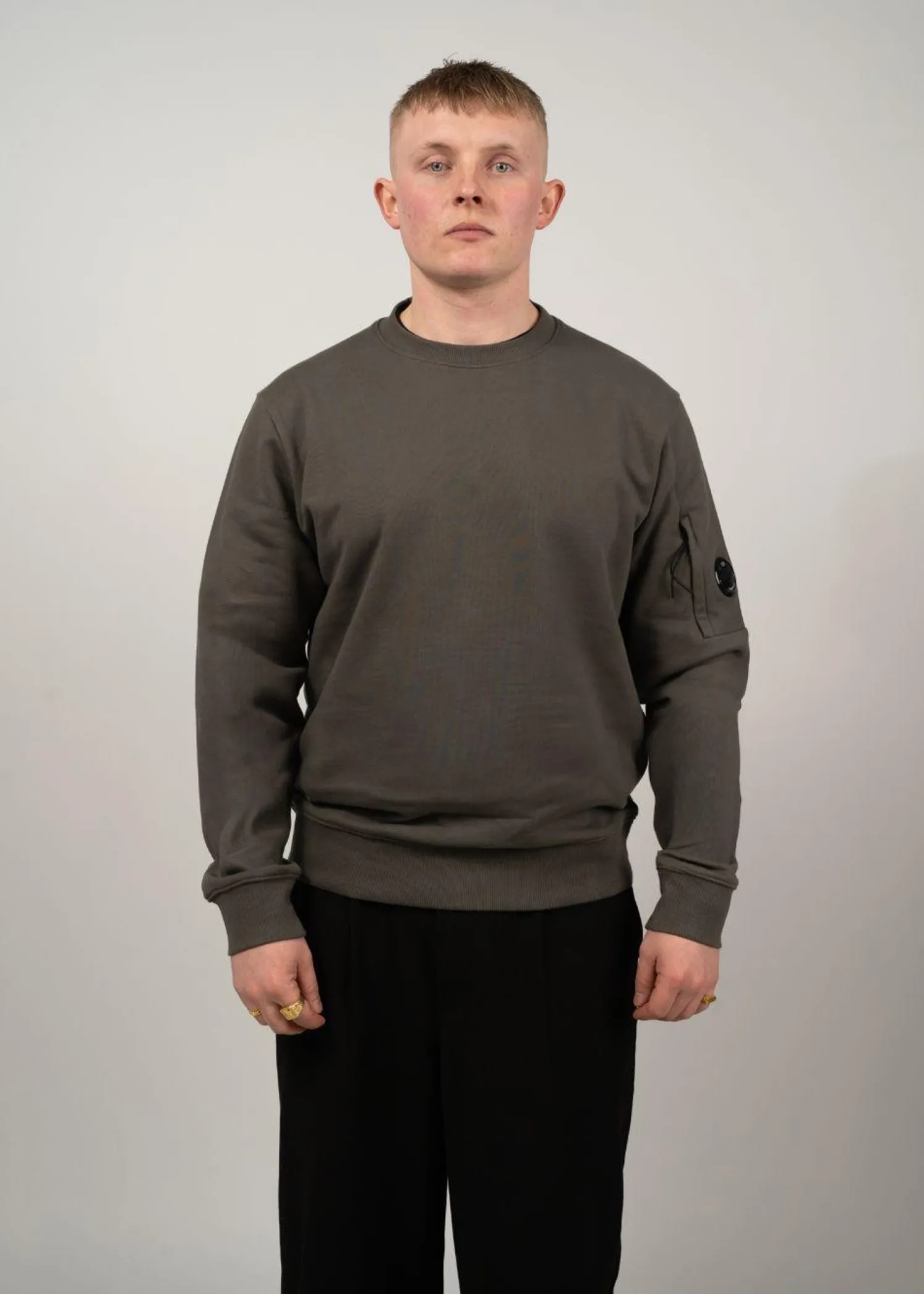 C.P. Company Diagonal Raised Fleece Crewneck Lens