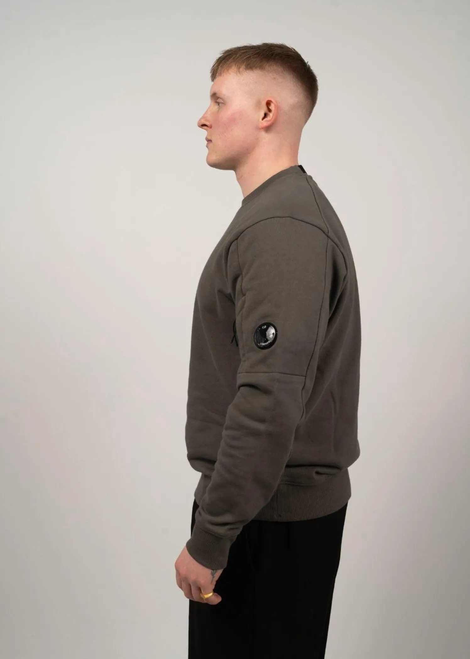 C.P. Company Diagonal Raised Fleece Crewneck Lens
