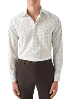 Eton Slim Drink Print Poplin Shirt