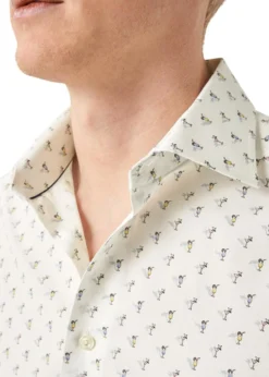 Eton Slim Drink Print Poplin Shirt