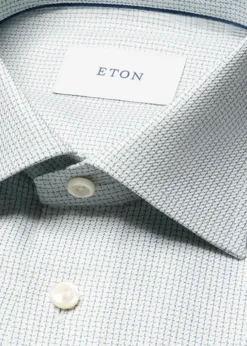 Eton Slim Semi Solid Signatrue Twill Shirt