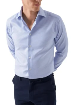Eton Slim Textured Twill Shirt