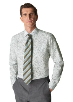 Eton Umbrella Print Poplin Slim Shirt