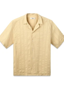 Forét PEER JACQUARD STRIPE REGULAR FIT SS SHIRT