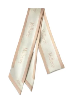 Mulberry Logo Border Skinny Scarf