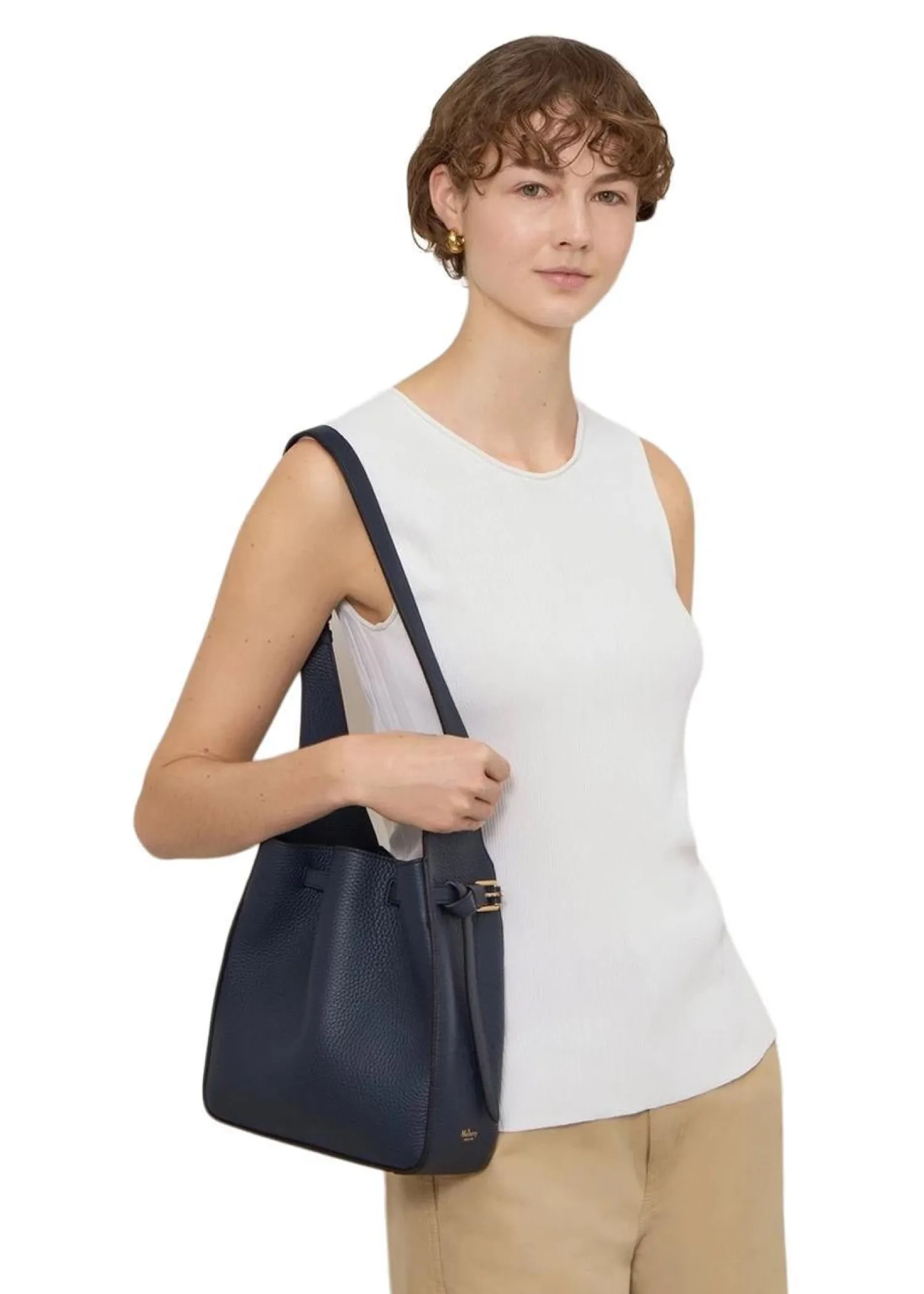 Mulberry Lyra Small Belted Bucket Heavy Grain