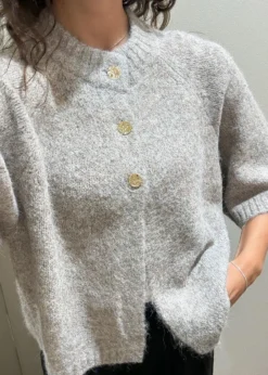 Neo Noir Benuta Fluffy Knit Cardigan
