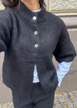 Neo Noir Benuta Fluffy Knit Cardigan