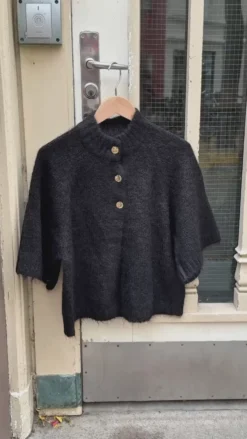 Neo Noir Benuta Fluffy Knit Cardigan