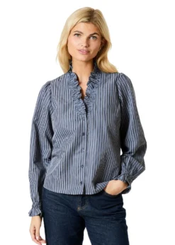 Neo Noir Brielle Twill Stripe Shirt