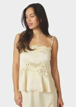 Neo Noir Kaela Heavy Sateen Lace Top