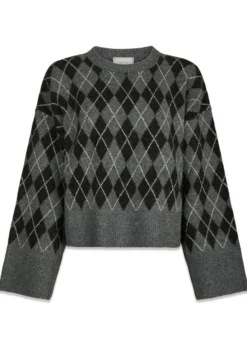 Neo Noir Kick Check Knit Blouse