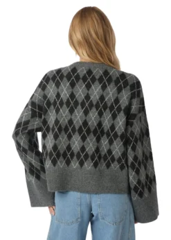 Neo Noir Kick Check Knit Blouse