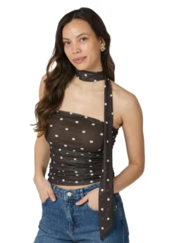 Neo Noir Torinti Mesh Dot Top