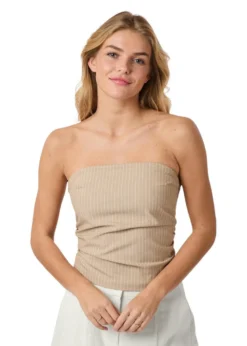 Neo Noir Tyree Melange Pinstripe Top