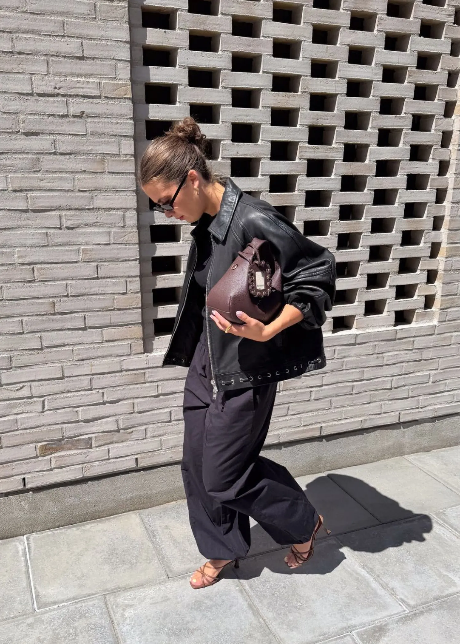 Oval Square Eye leather bomber