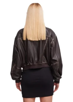 Oval Square Rocker Leather Bomber