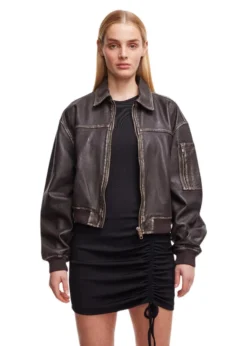 Oval Square Rocker Leather Bomber