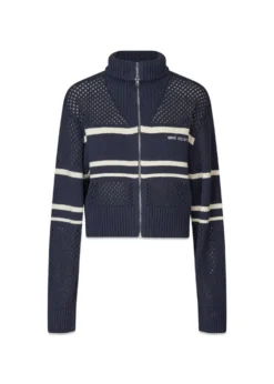 Oval Square Snow Zip Cardigan