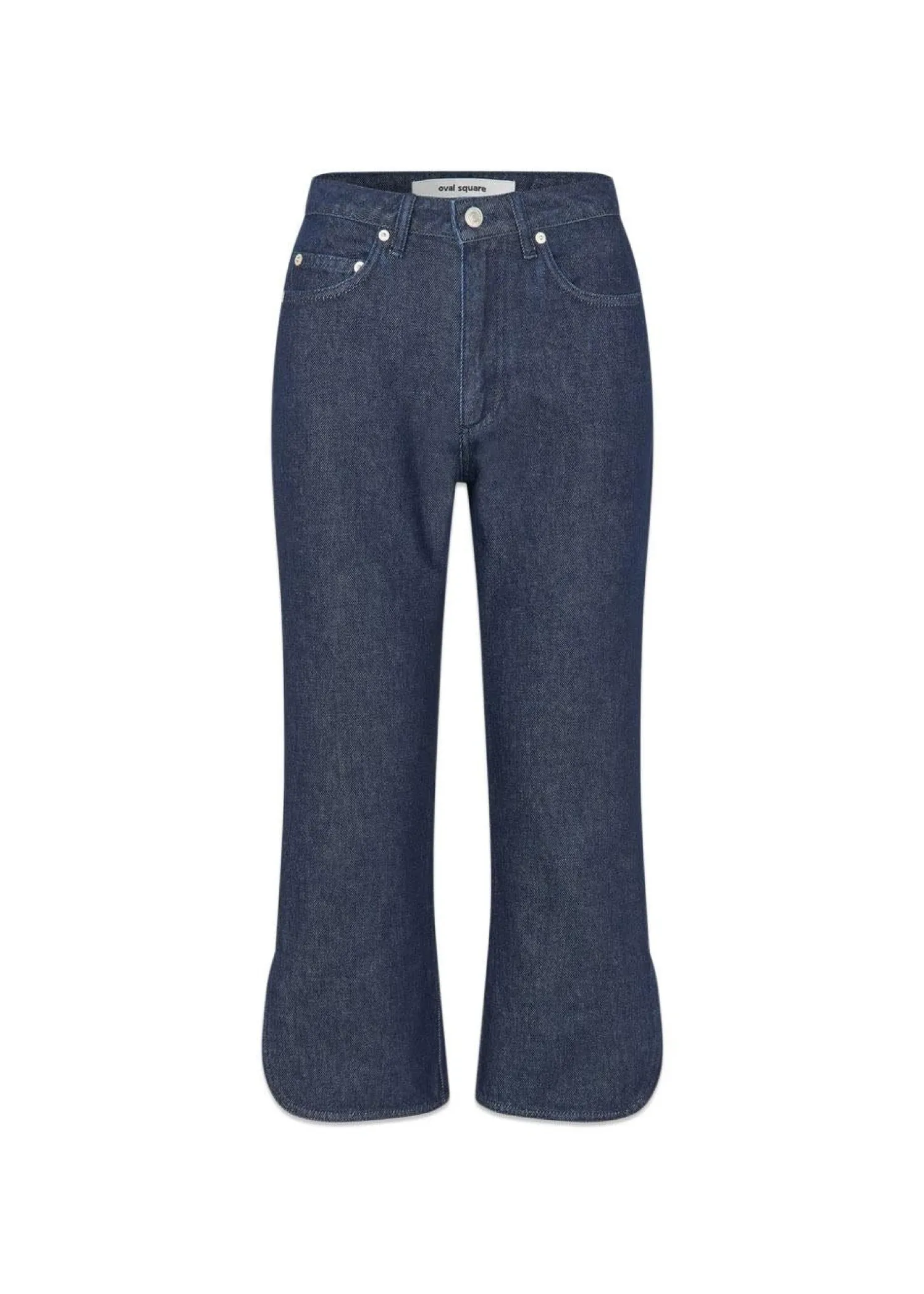 Oval Square Split denim capri