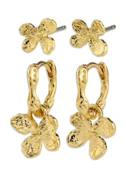 Pilgrim AJANI earrings 2-in-1 set, gold-plated