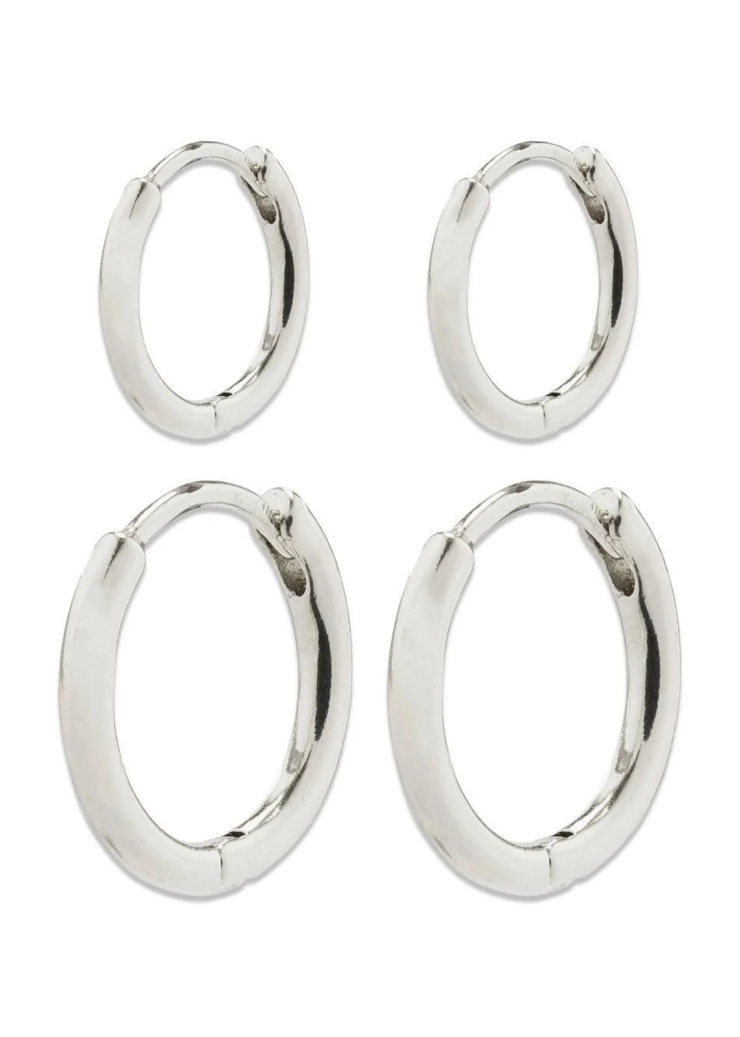 Pilgrim ARIELLA hoop earrings 2-in-1 set silver-plated