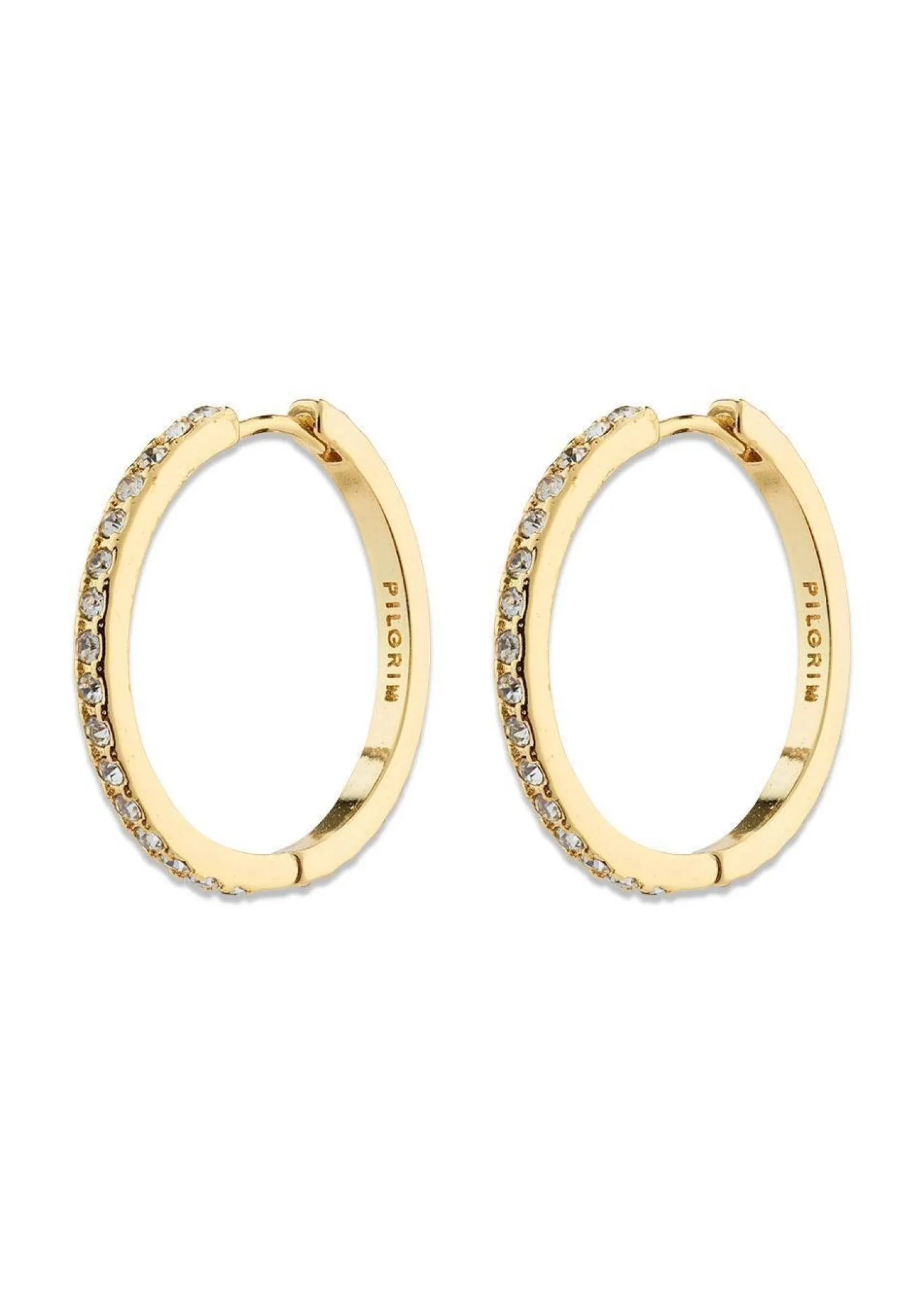 Pilgrim EBNA maxi crystal hoops gold-plated