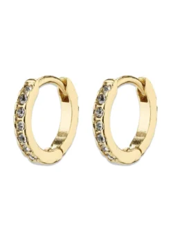 Pilgrim EBNA mini crystal huggie hoops gold-plated