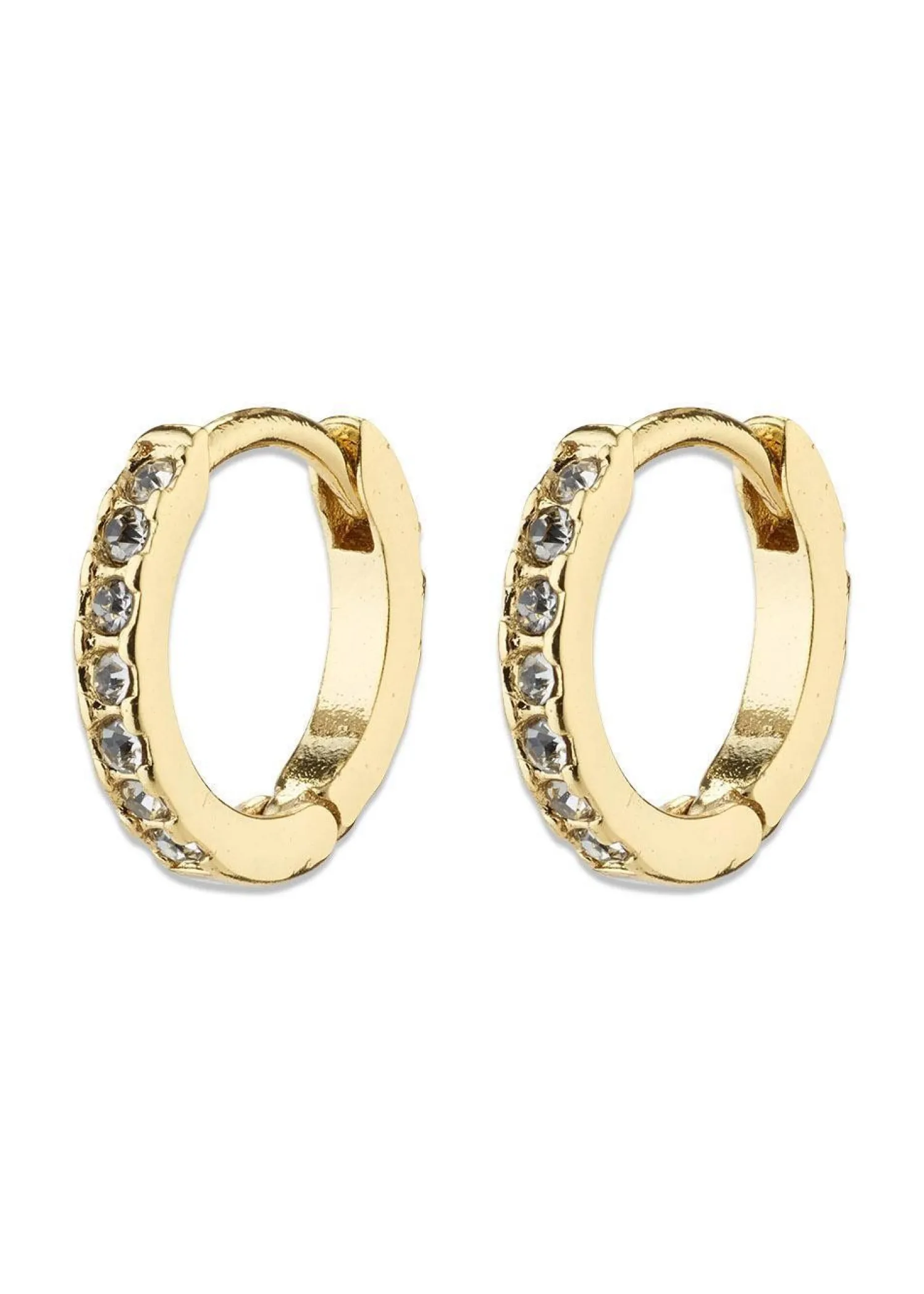 Pilgrim EBNA mini crystal huggie hoops gold-plated