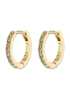 Pilgrim EBNA small crystal hoops gold-plated
