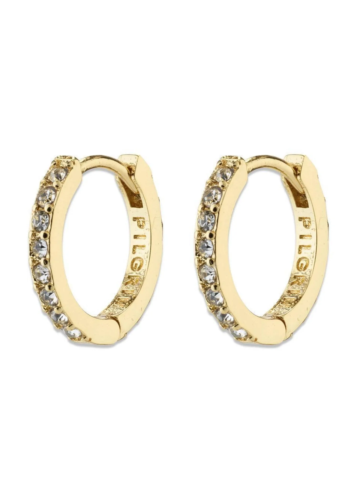 Pilgrim EBNA small crystal hoops gold-plated