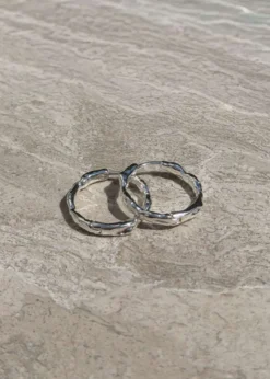 Pilgrim EDDY organic shaped medium hoops silver-plated