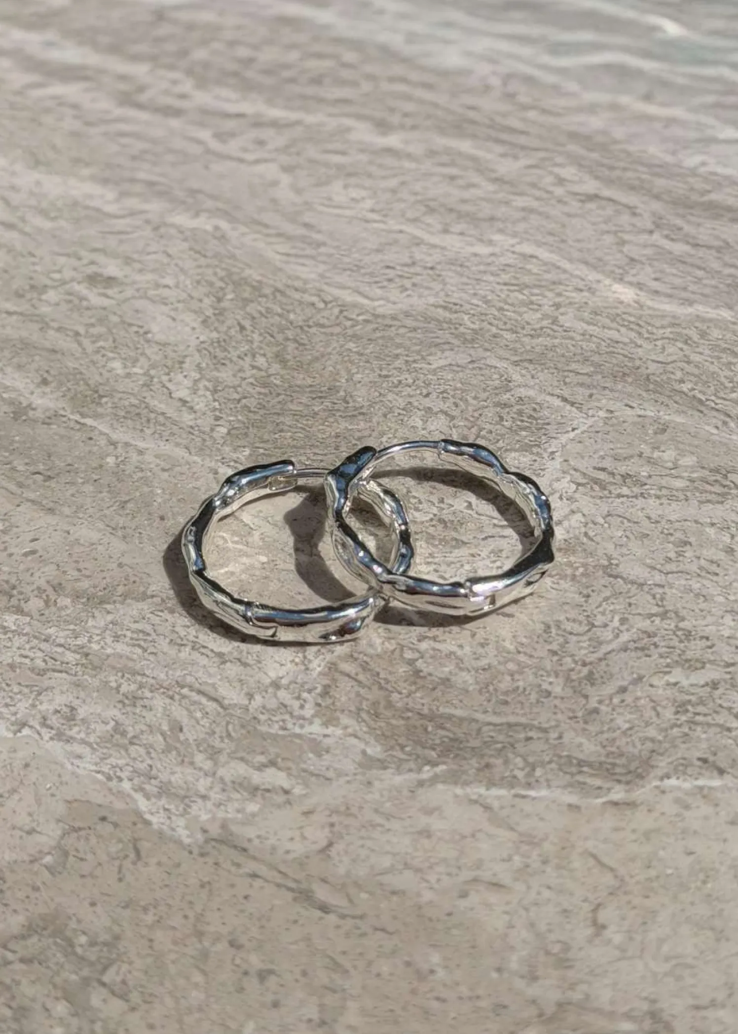 Pilgrim EDDY organic shaped medium hoops silver-plated