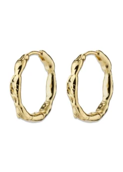 Pilgrim EDDY organic shaped medium hoops gold-plated