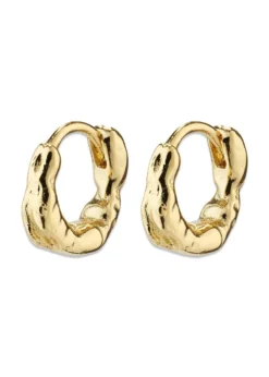 Pilgrim EDDY organic shaped mini huggie hoops gold-plated