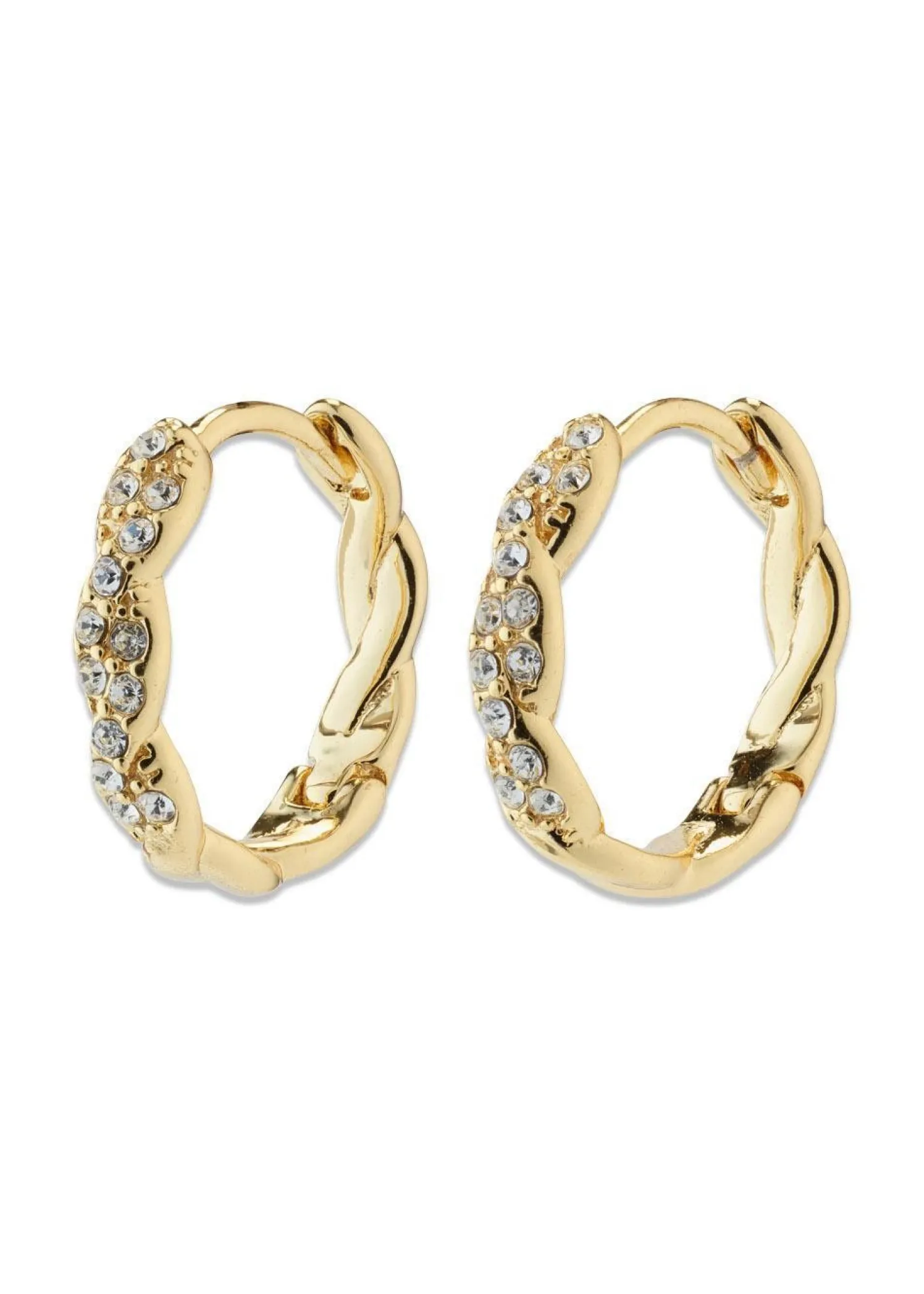 Pilgrim EZO twirled crystal hoops gold-plated