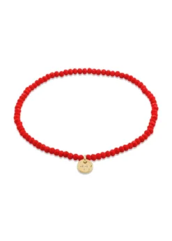Pilgrim INDIE bracelet red, gold-plated