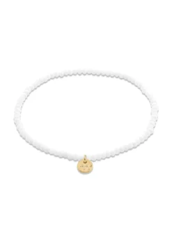 Pilgrim INDIE bracelet white, gold-plated