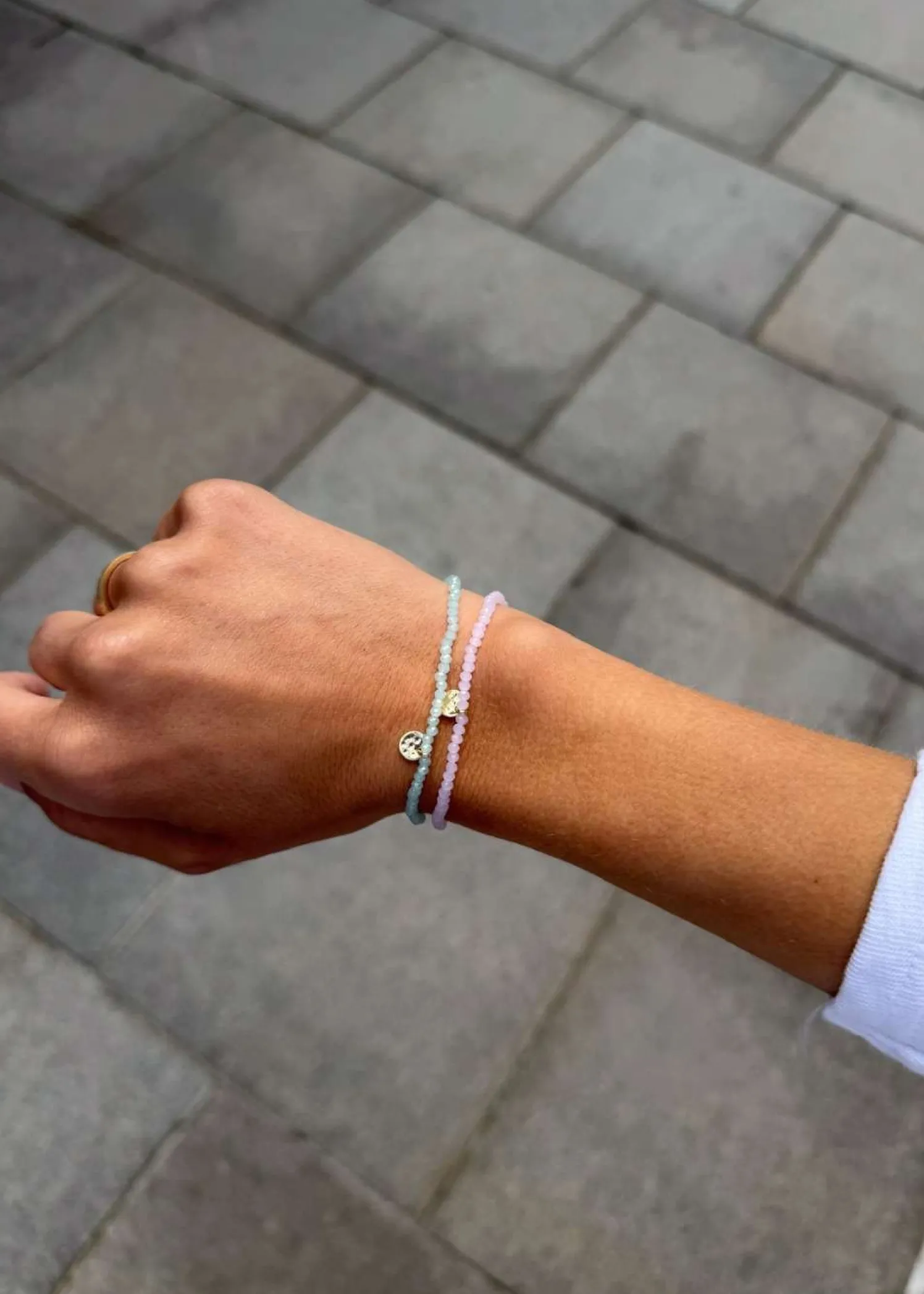 Pilgrim INDIE bracelet white, gold-plated