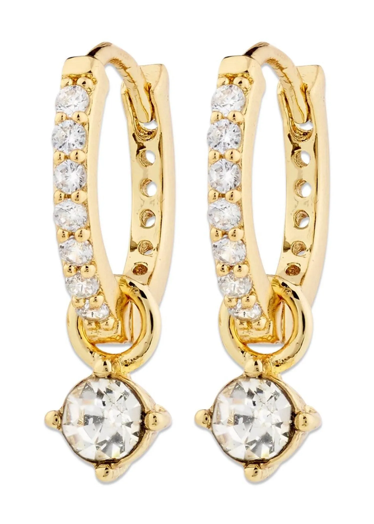 Pilgrim JOA crystal hoop earrings gold-plated