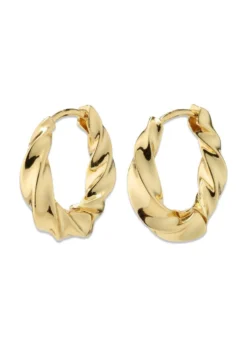 Pilgrim TAFFY medium size swirl hoop earrings gold-plated