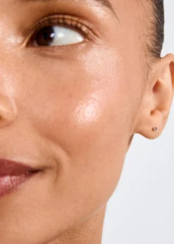 Pilgrim YANA micro crystal earstuds grey/silver-plated