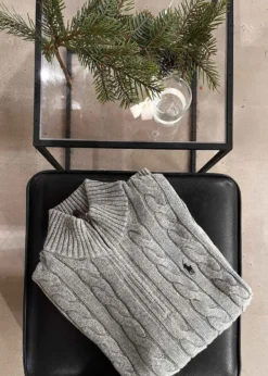 Ralph Lauren Cable Knit Cotton Quater Zip Sweater