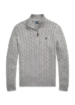 Ralph Lauren Cable Knit Cotton Quater Zip Sweater