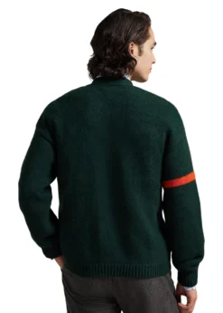 Ralph Lauren Wool V-Neck Letter Cardigan
