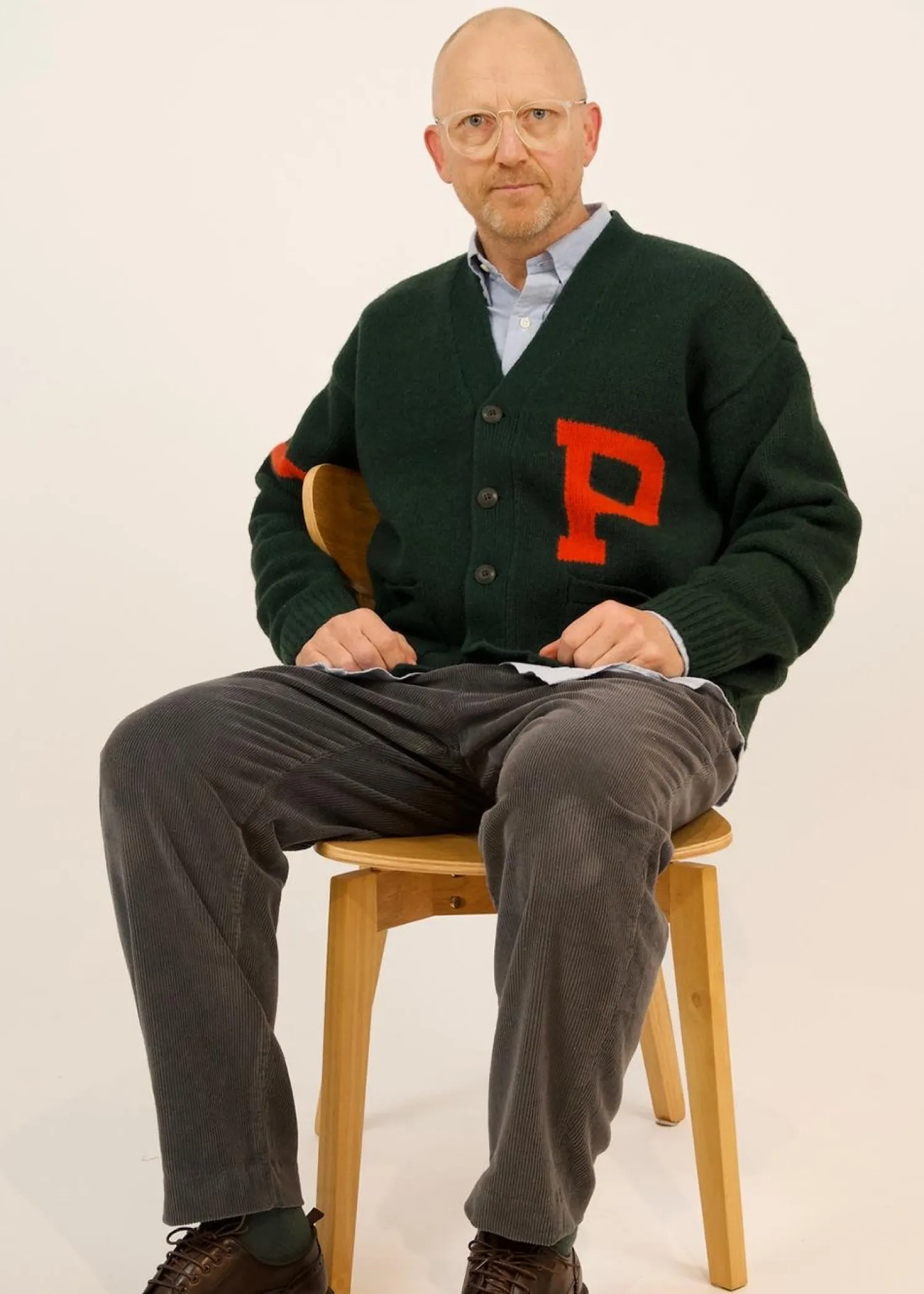 Ralph Lauren Wool V-Neck Letter Cardigan
