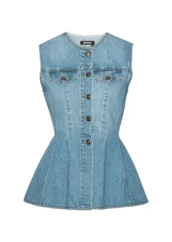 Rotate FLARED DENIM TOP