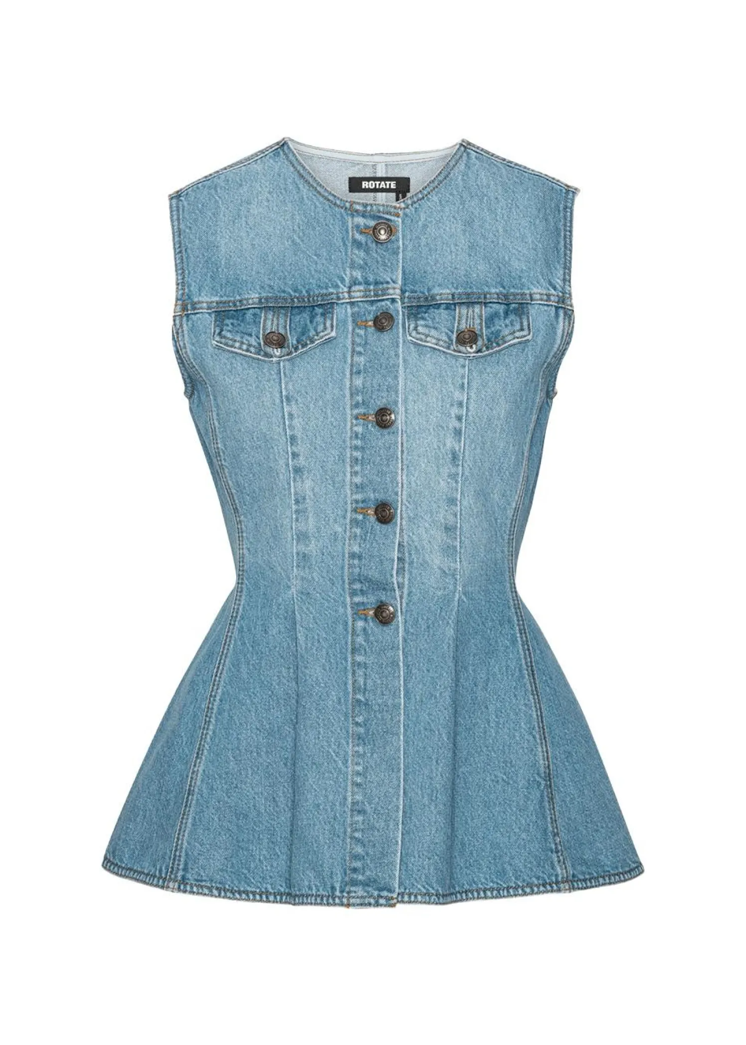 Rotate FLARED DENIM TOP