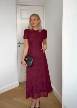 Rotate FLOWER MESH FLARED DRESS
